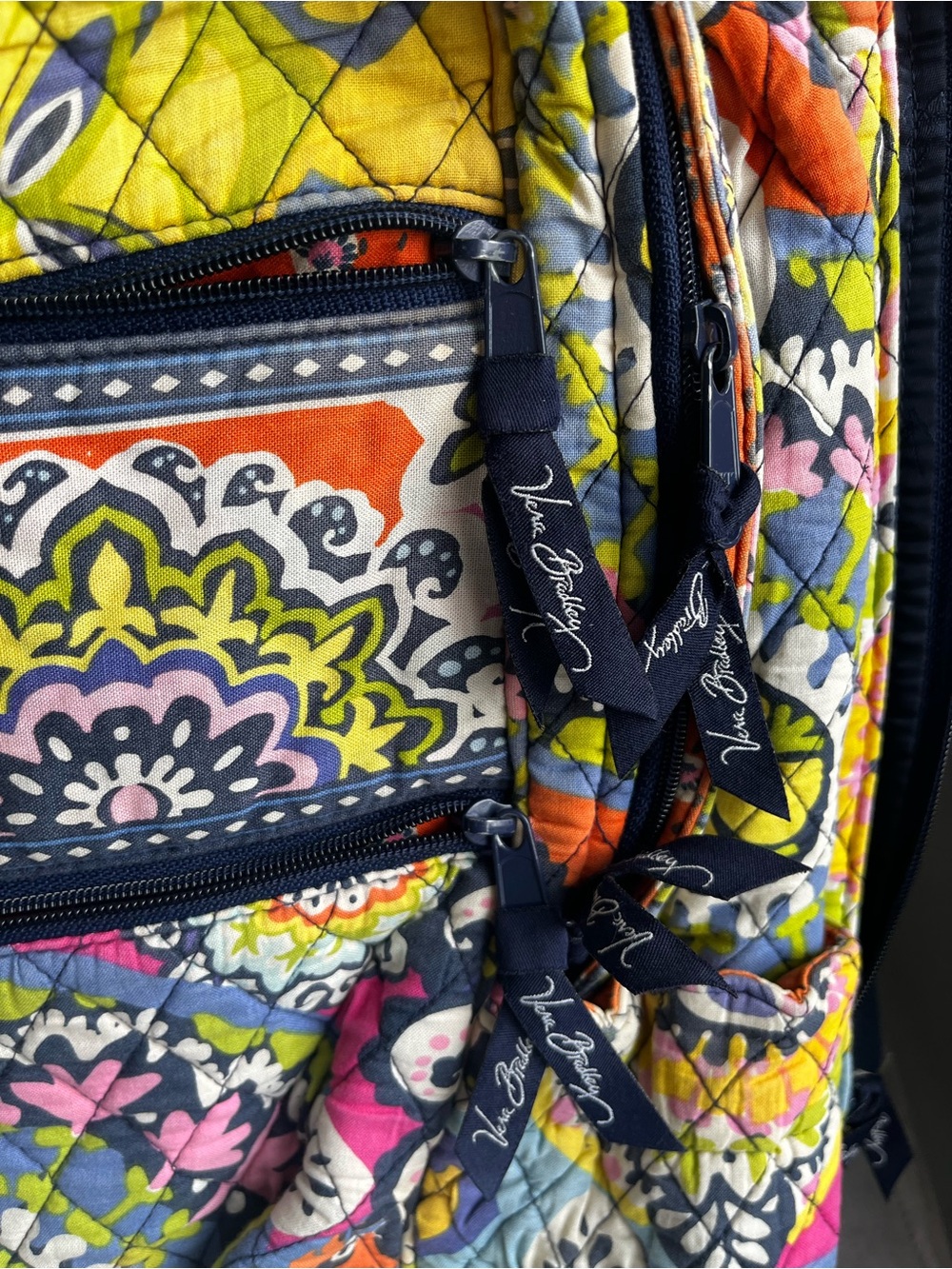Quilted Multi-Color Floral Backpack - Picture 2 of 8